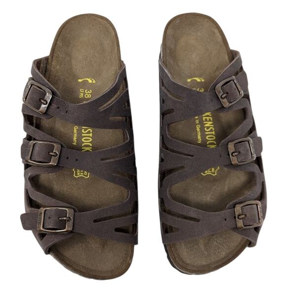 Birkenstock Toronto Sandals Brown Size 8 Women New in Box Leather Strappy Slides - Picture 2 of 9